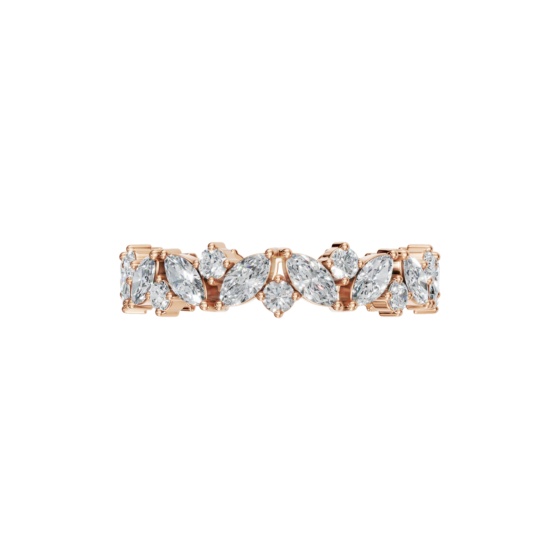 MARQUISE ROUND ETERNITY WEDDING BAND - M&D Signature Jewels