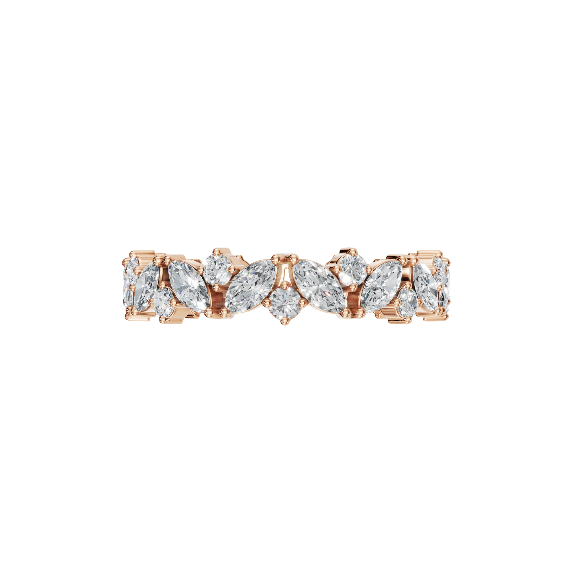 MARQUISE ROUND ETERNITY WEDDING BAND
