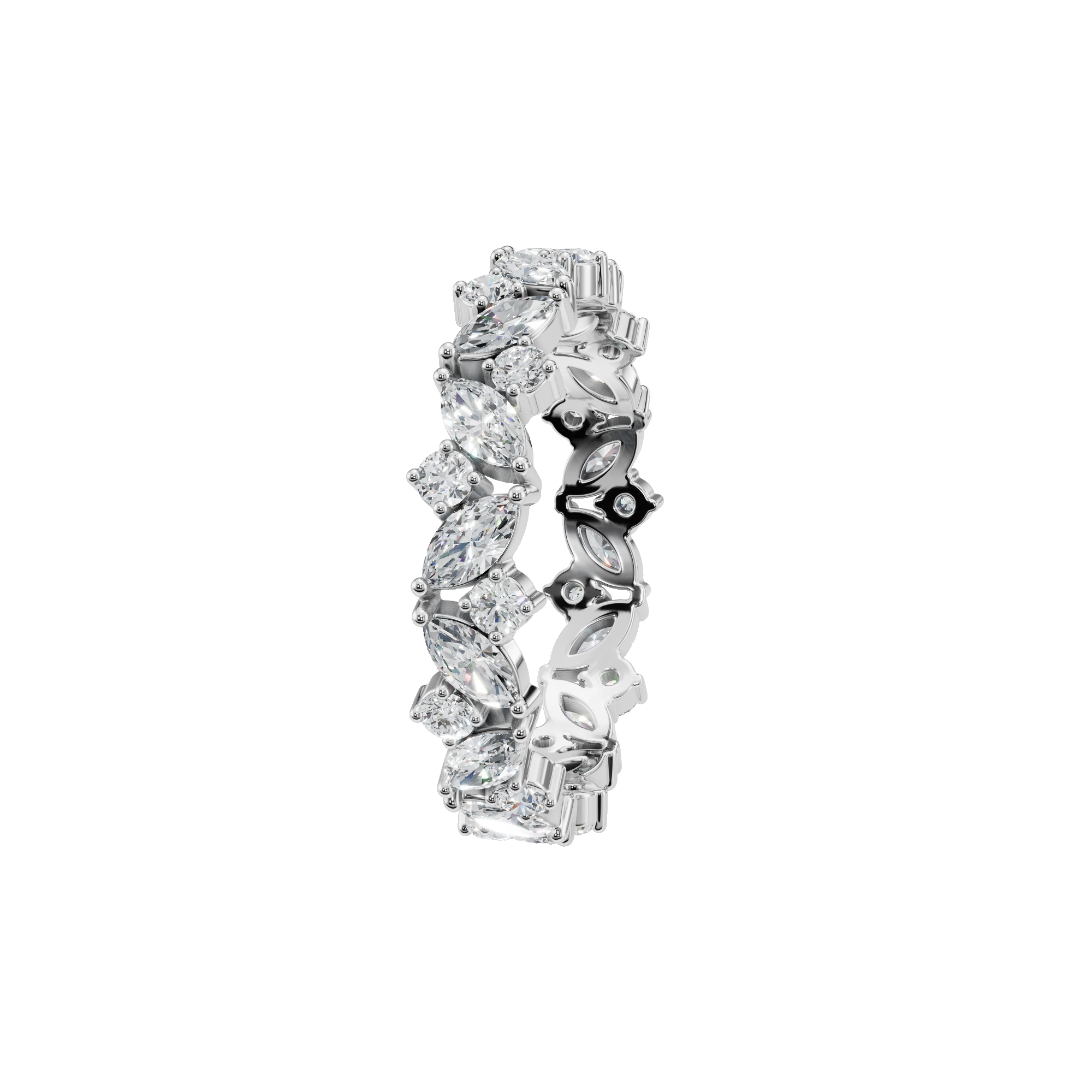 MARQUISE ROUND ETERNITY WEDDING BAND