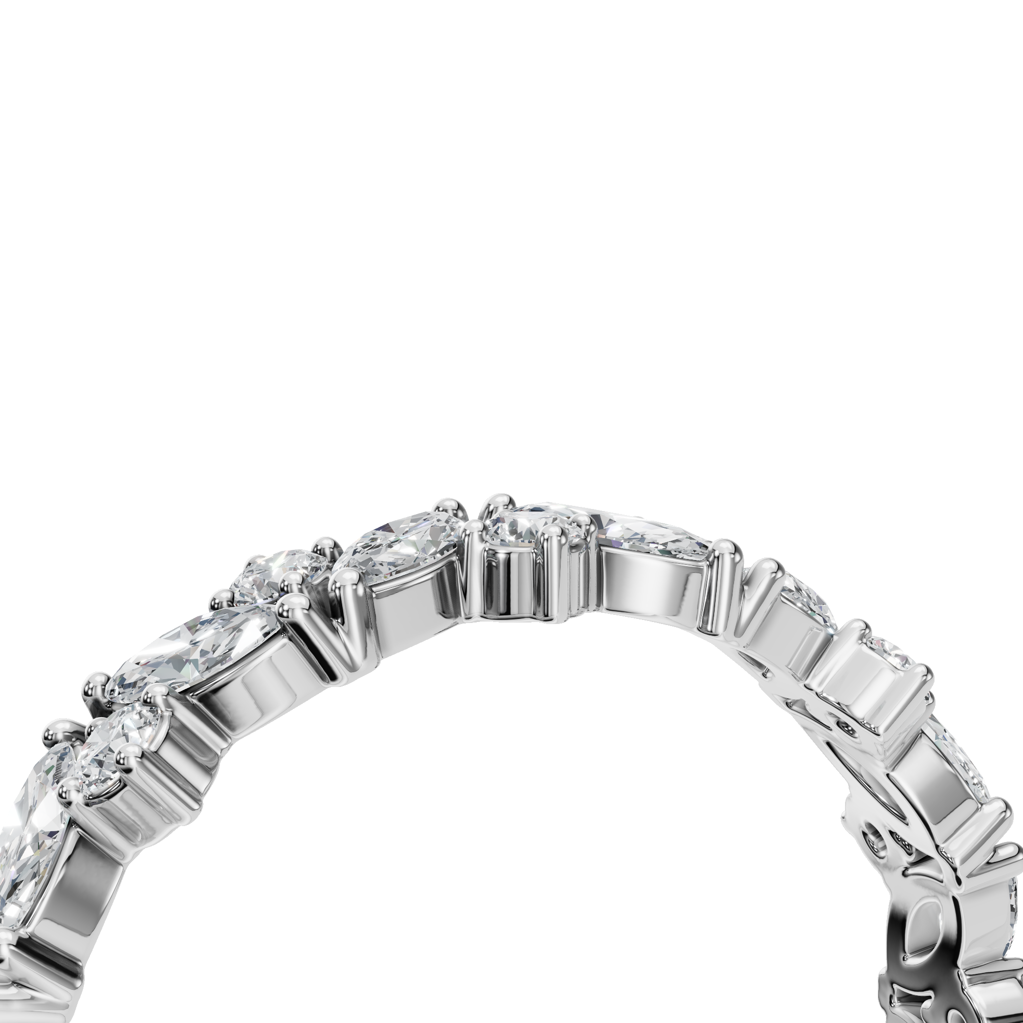 MARQUISE ROUND ETERNITY WEDDING BAND