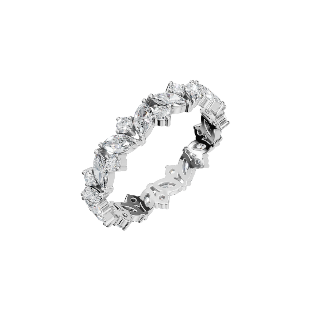 MARQUISE ROUND ETERNITY WEDDING BAND