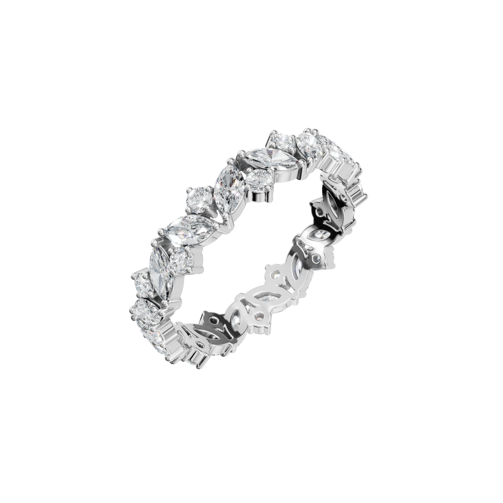 MARQUISE ROUND ETERNITY WEDDING BAND