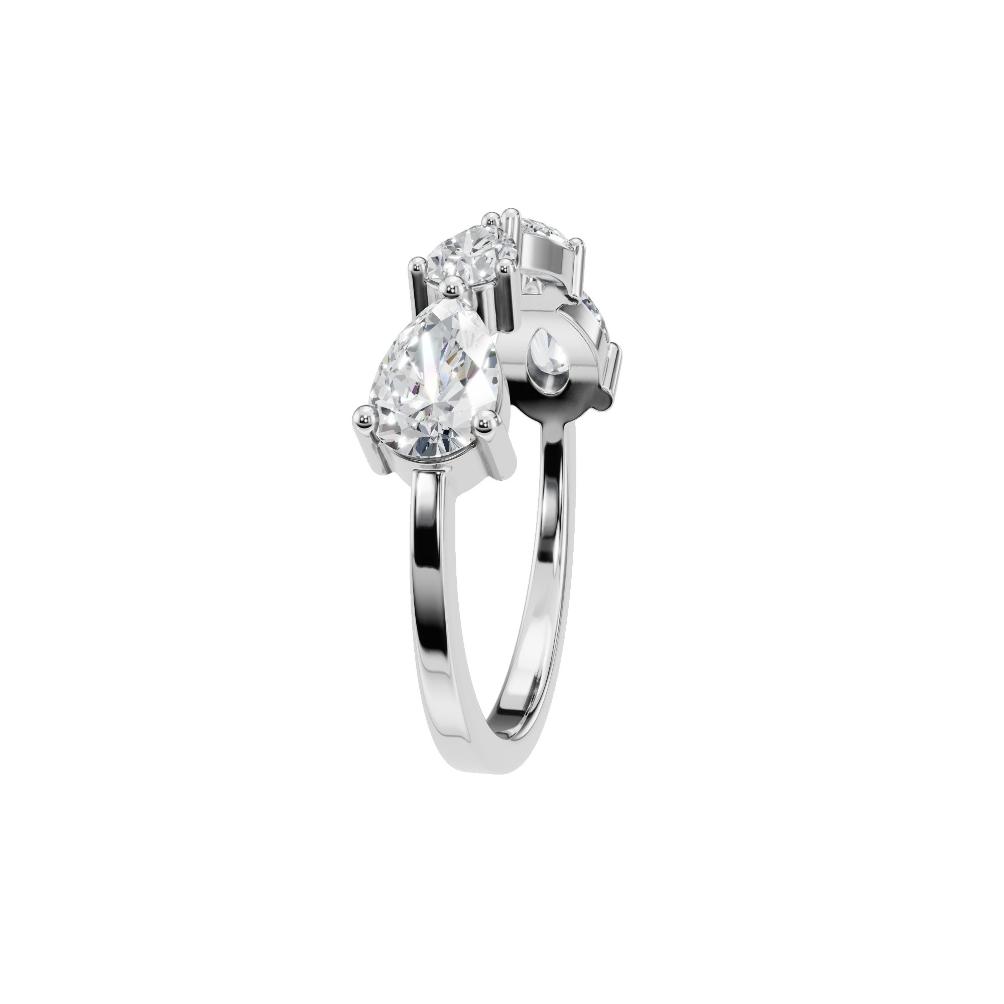 PEAR ROUND OPEN RING