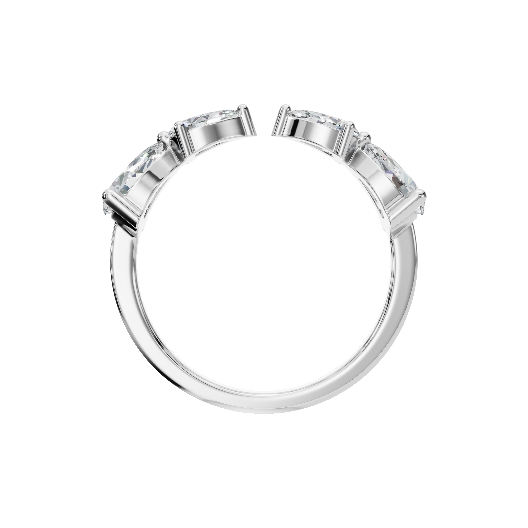 PEAR ROUND OPEN RING