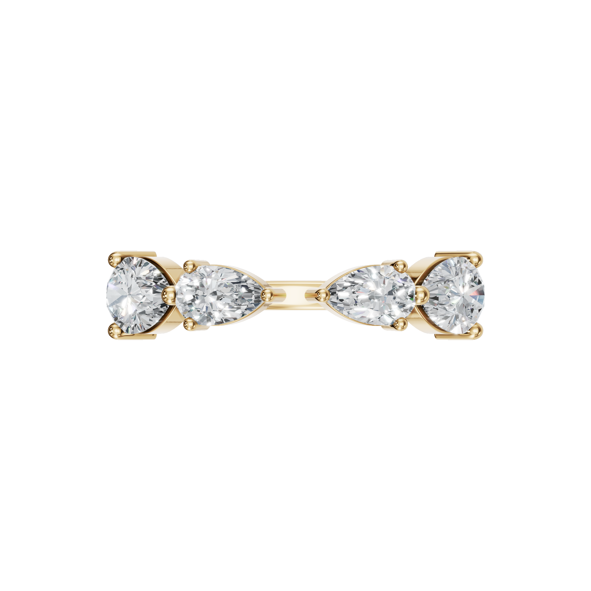 PEAR ROUND OPEN RING