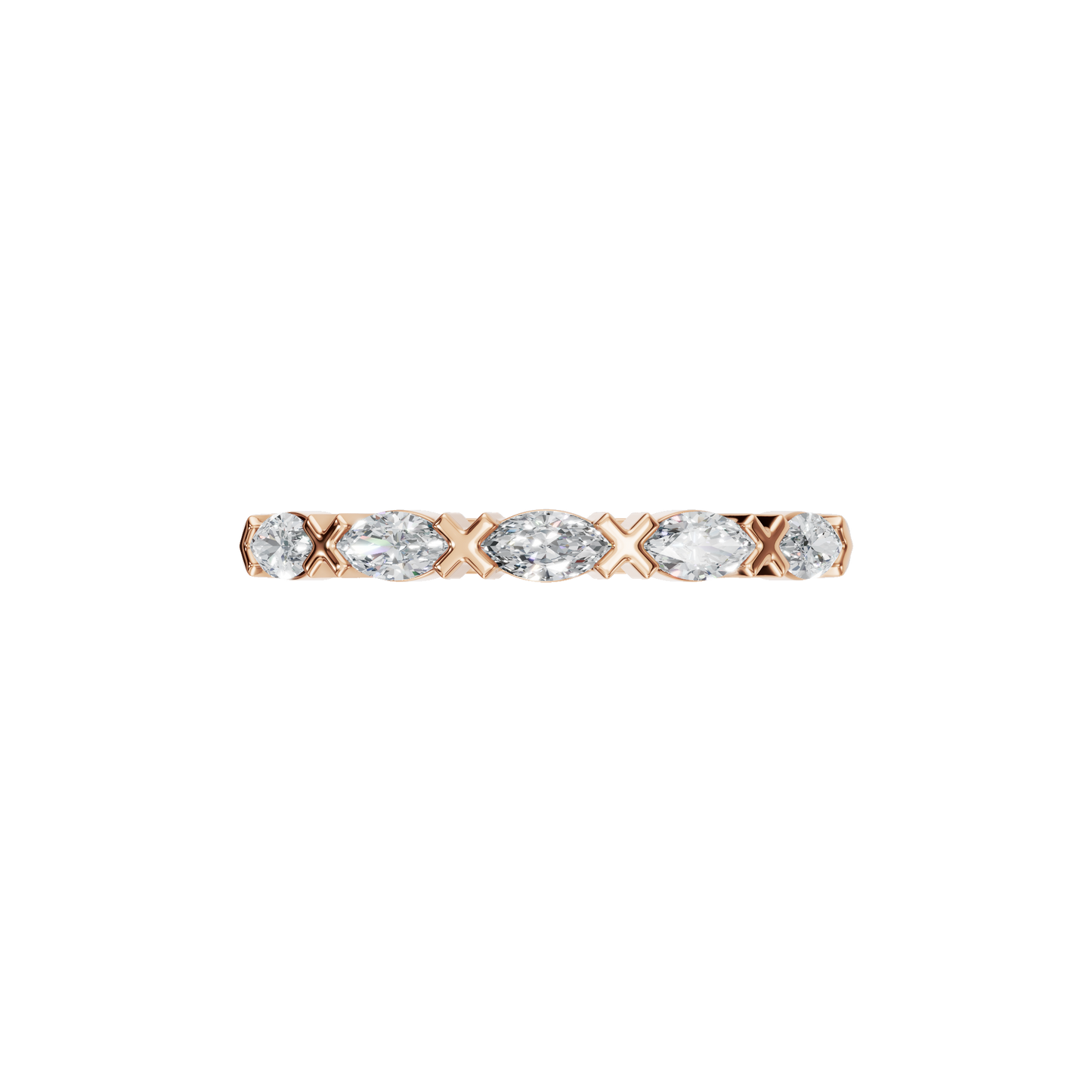 MARQUISE E-W HALF ETERNITY WEDDING BAND - M&D Signature Jewels