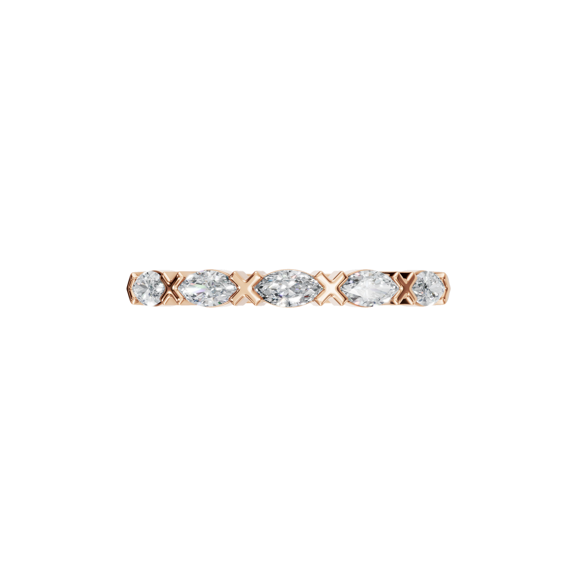 MARQUISE E-W HALF ETERNITY WEDDING BAND - M&D Signature Jewels