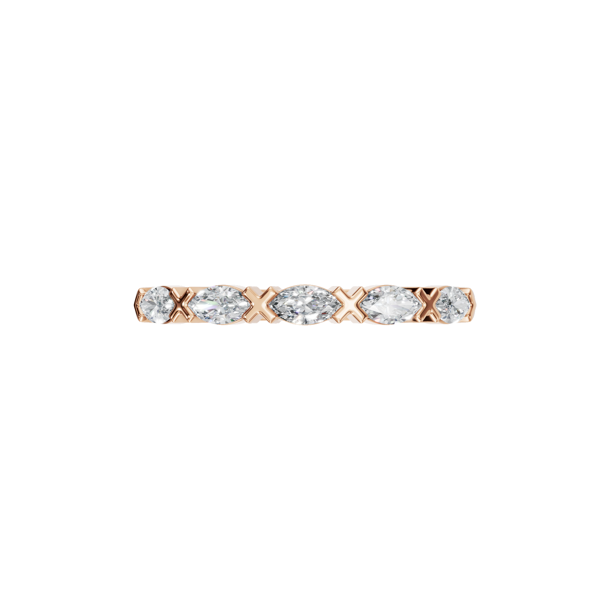 MARQUISE E-W HALF ETERNITY WEDDING BAND