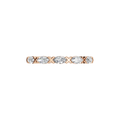 MARQUISE E-W HALF ETERNITY WEDDING BAND - M&D Signature Jewels