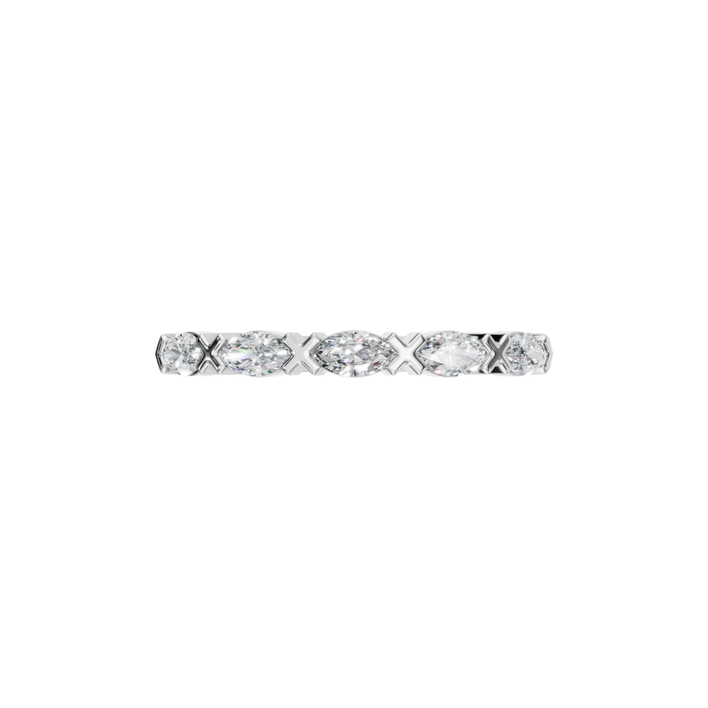 MARQUISE E-W HALF ETERNITY WEDDING BAND