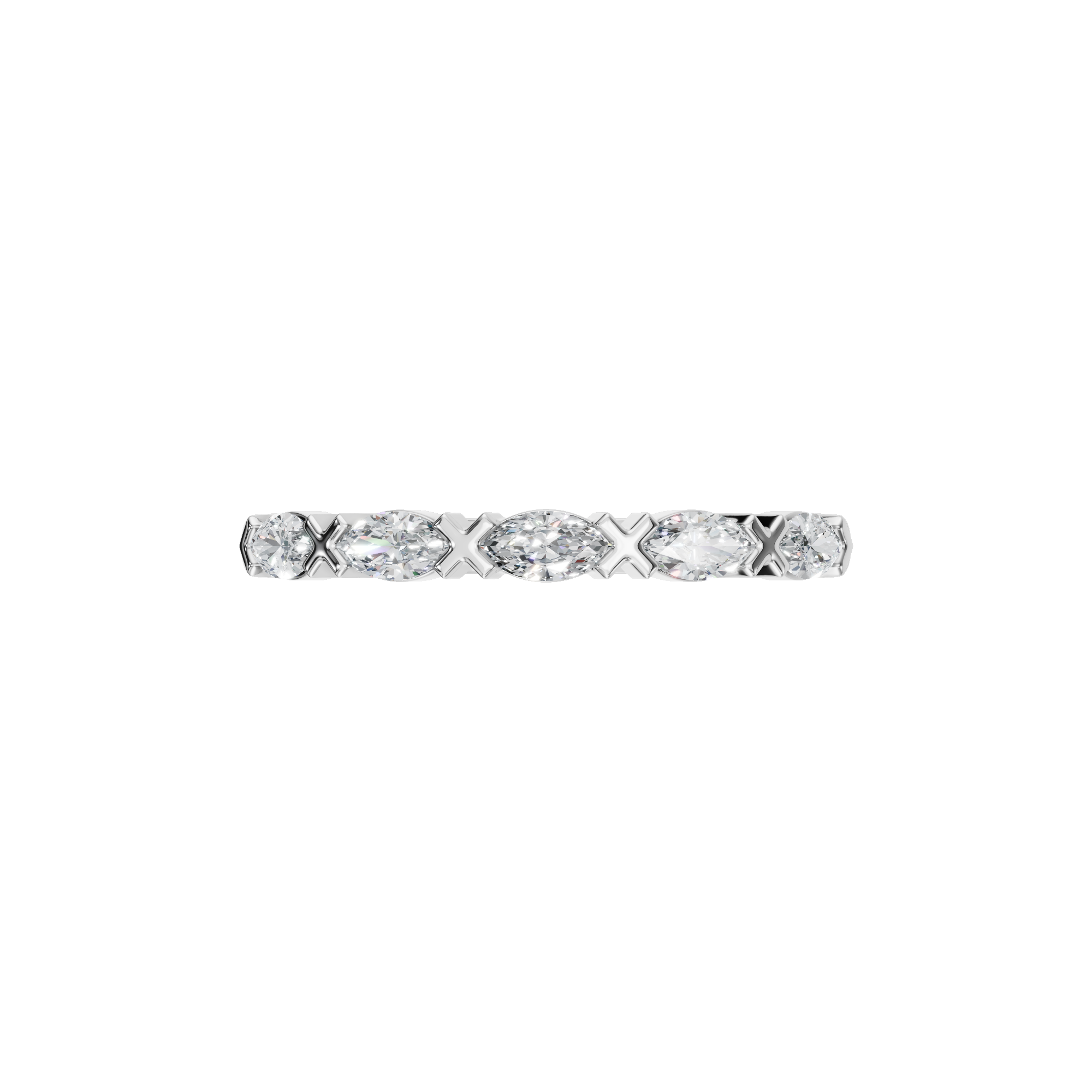 MARQUISE E-W HALF ETERNITY WEDDING BAND
