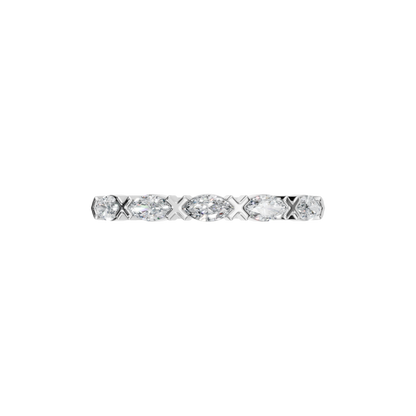 MARQUISE E-W HALF ETERNITY WEDDING BAND - M&D Signature Jewels