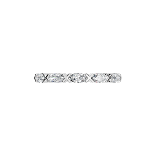 MARQUISE E-W HALF ETERNITY WEDDING BAND