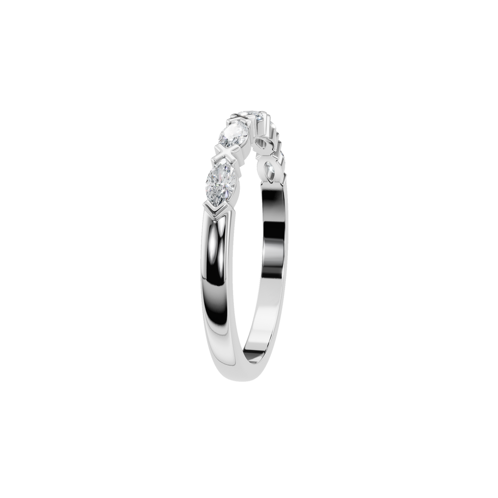 MARQUISE E-W HALF ETERNITY WEDDING BAND