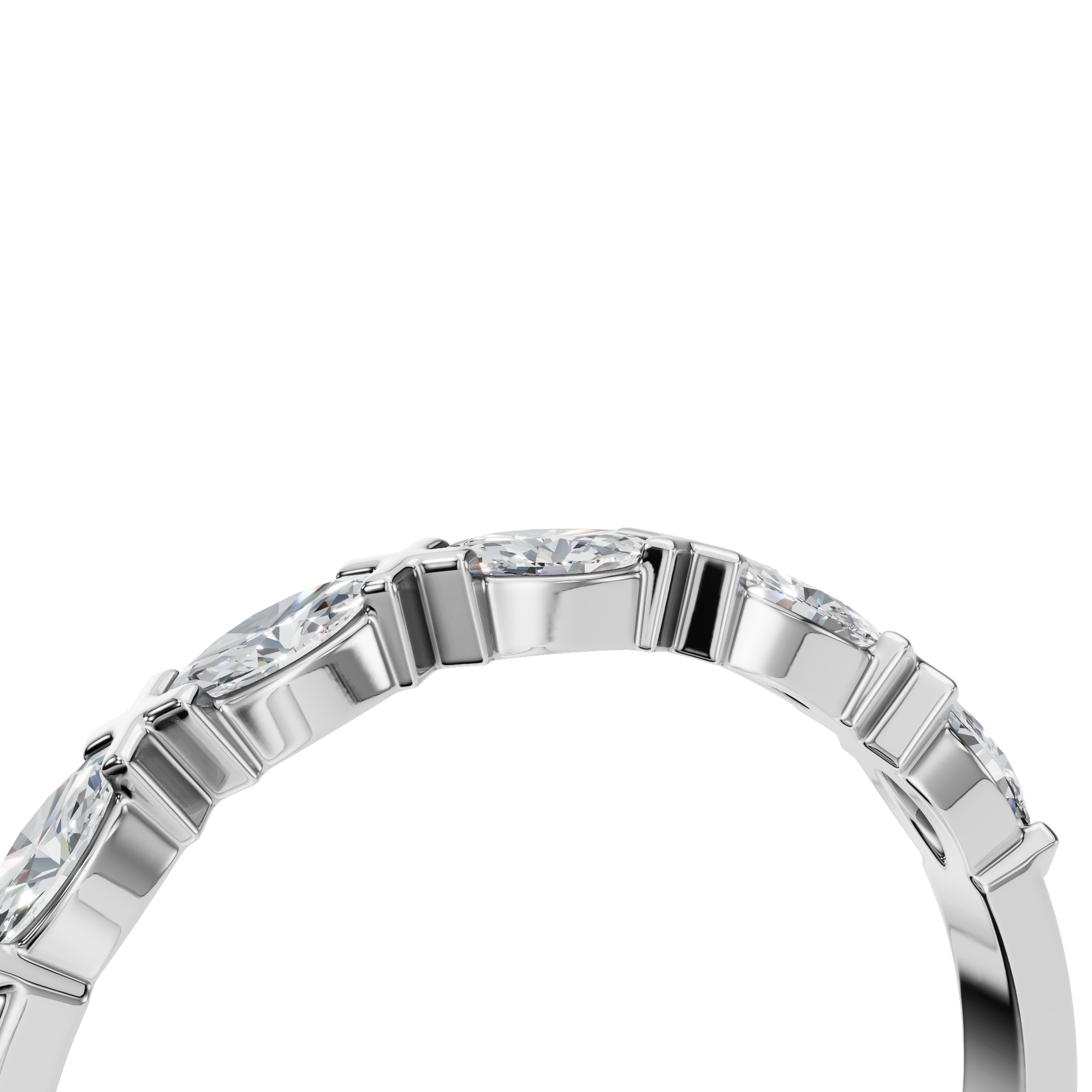 MARQUISE E-W HALF ETERNITY WEDDING BAND