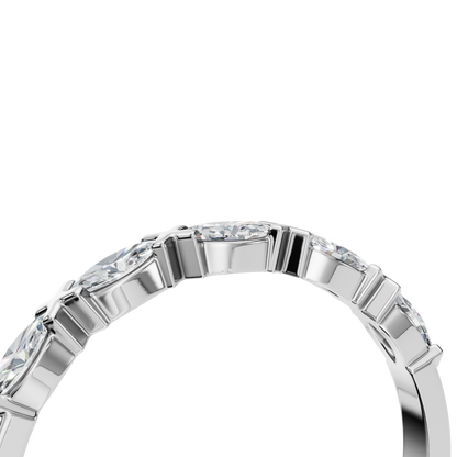 MARQUISE E-W HALF ETERNITY WEDDING BAND - M&D Signature Jewels