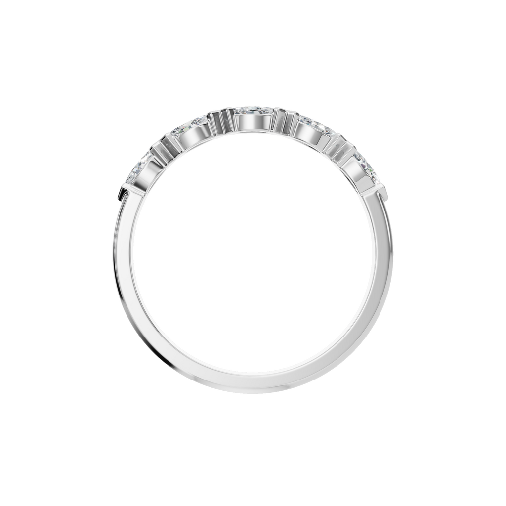 MARQUISE E-W HALF ETERNITY WEDDING BAND