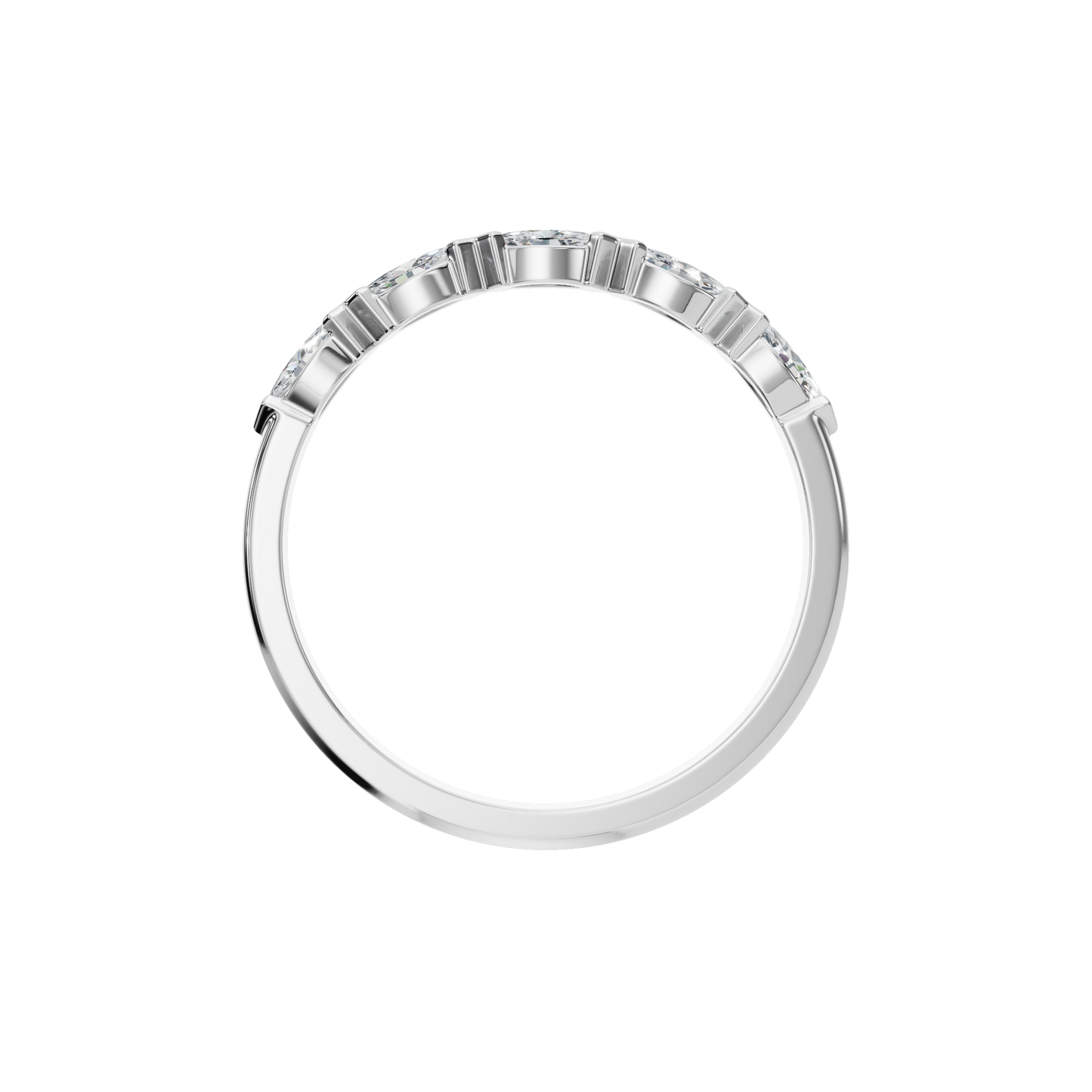 MARQUISE E-W HALF ETERNITY WEDDING BAND - M&D Signature Jewels