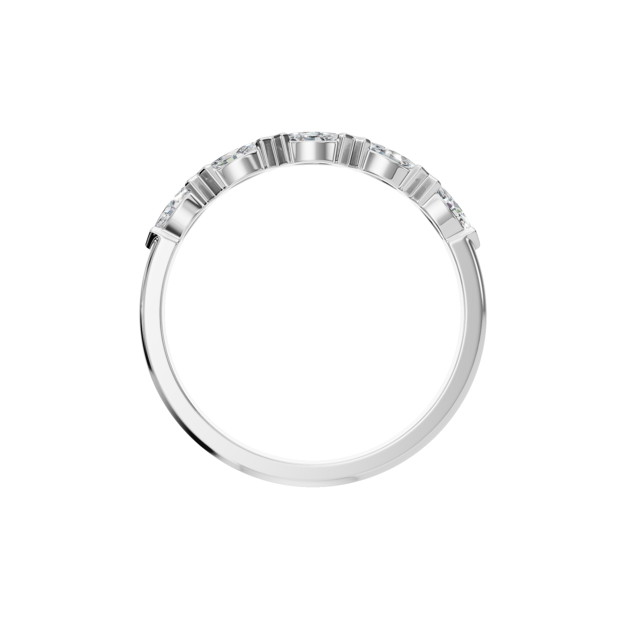 MARQUISE E-W HALF ETERNITY WEDDING BAND