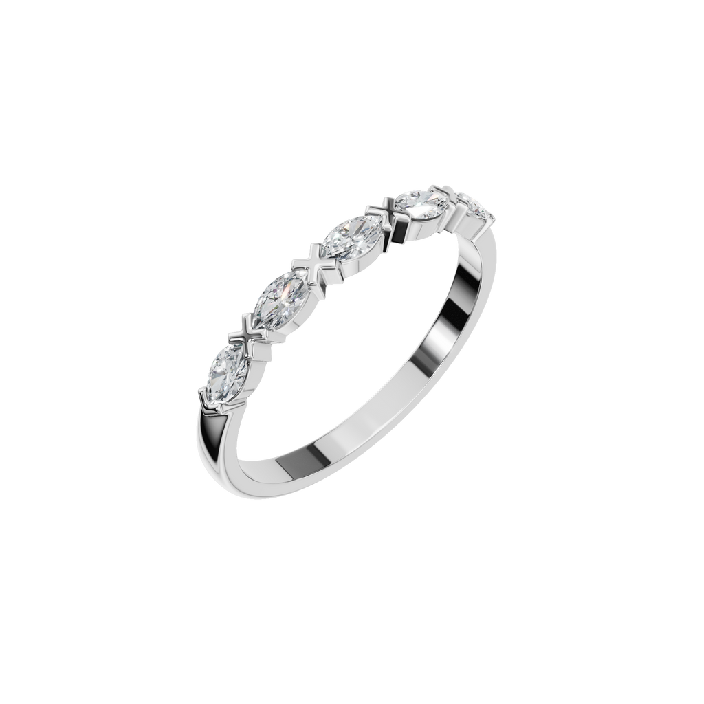 MARQUISE E-W HALF ETERNITY WEDDING BAND