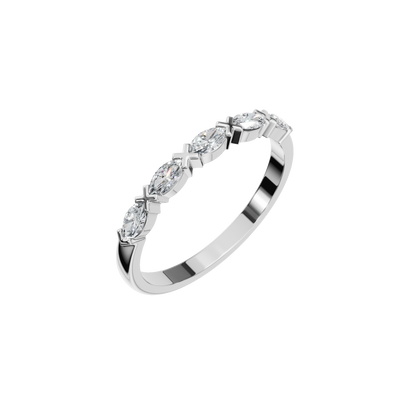 MARQUISE E-W HALF ETERNITY WEDDING BAND - M&D Signature Jewels
