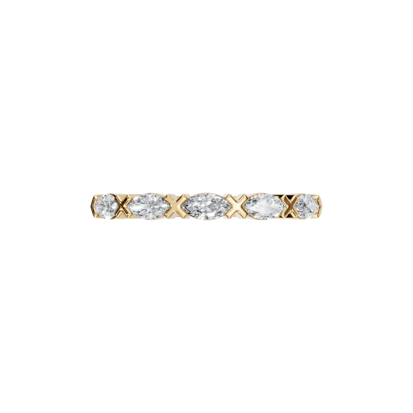 MARQUISE E-W HALF ETERNITY WEDDING BAND - M&D Signature Jewels