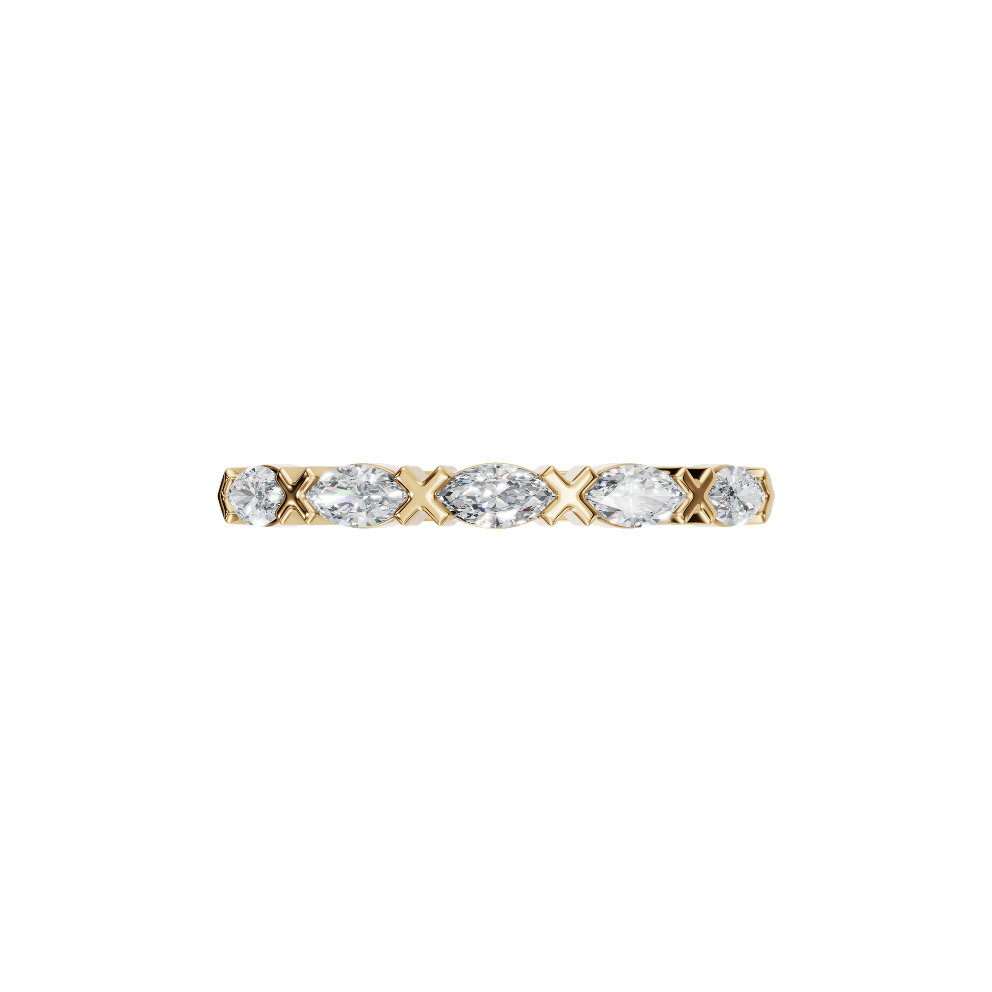 MARQUISE E-W HALF ETERNITY WEDDING BAND - M&D Signature Jewels