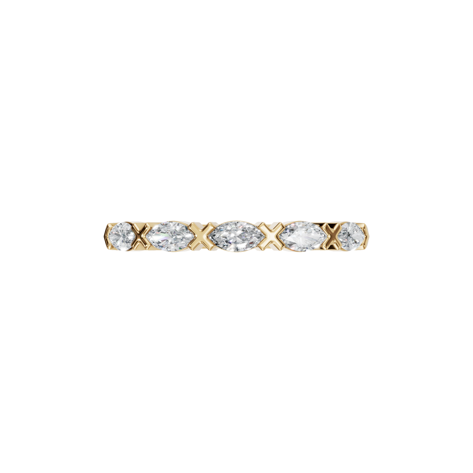 MARQUISE E-W HALF ETERNITY WEDDING BAND
