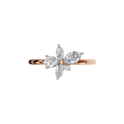 MARQUISE ROUND PEAR-FLOWER WEDDING BAND - M&D Signature Jewels