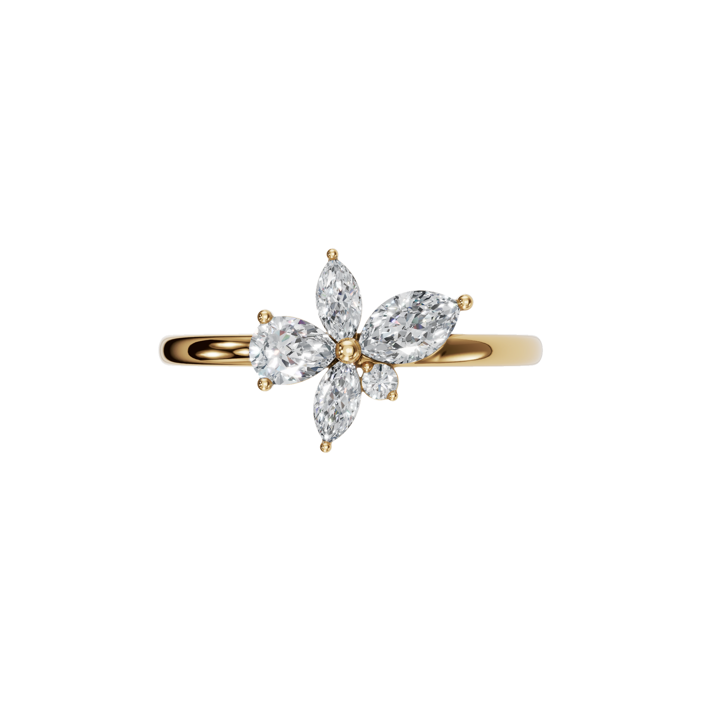 MARQUISE ROUND PEAR-FLOWER WEDDING BAND - M&D Signature Jewels