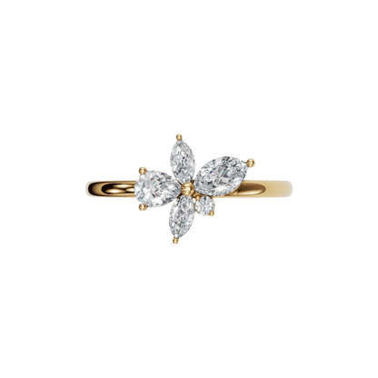 MARQUISE ROUND PEAR-FLOWER WEDDING BAND - M&D Signature Jewels