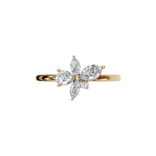 MARQUISE ROUND PEAR-FLOWER WEDDING BAND - M&D Signature Jewels