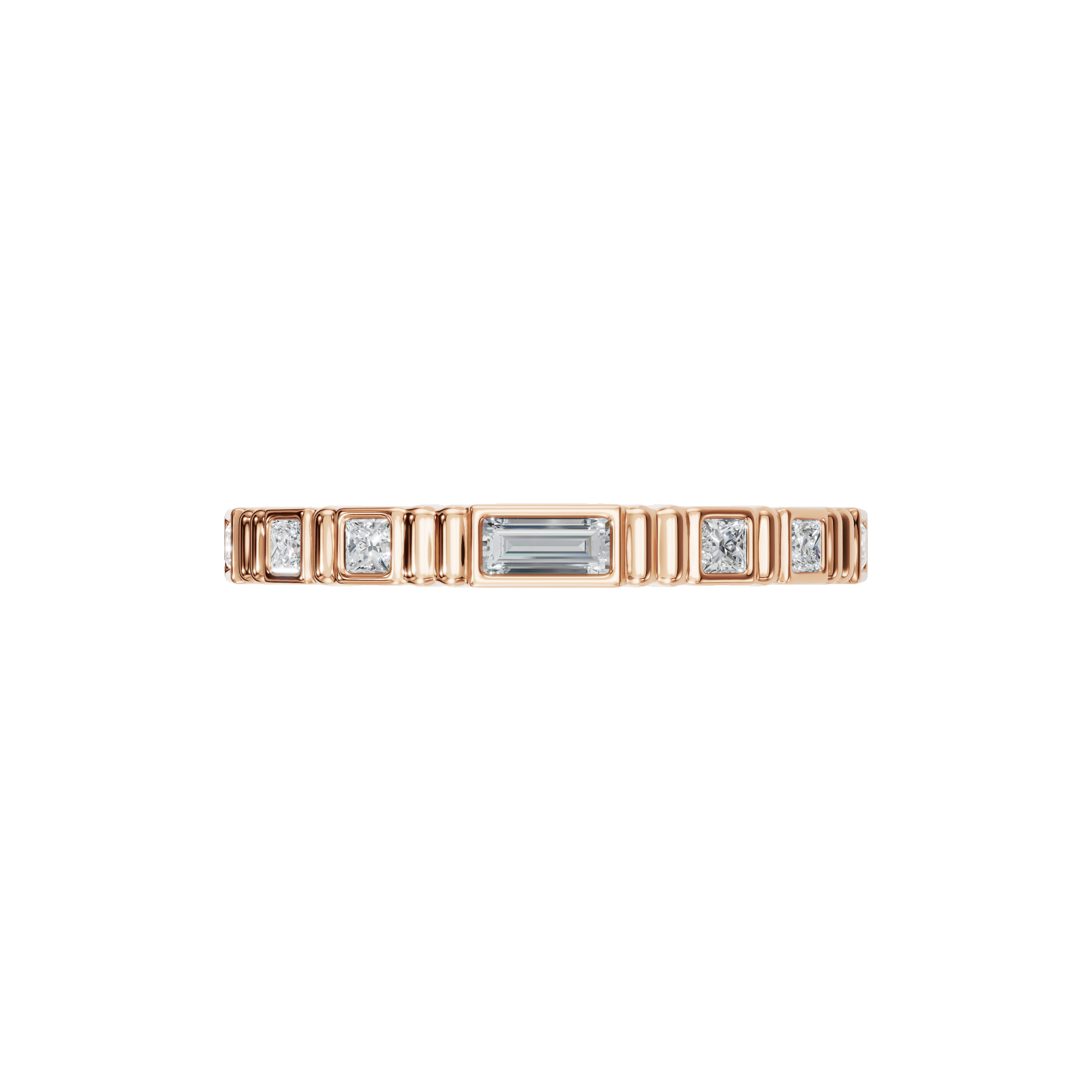 MULTI-SHAPE BEZEL WEDDING BAND