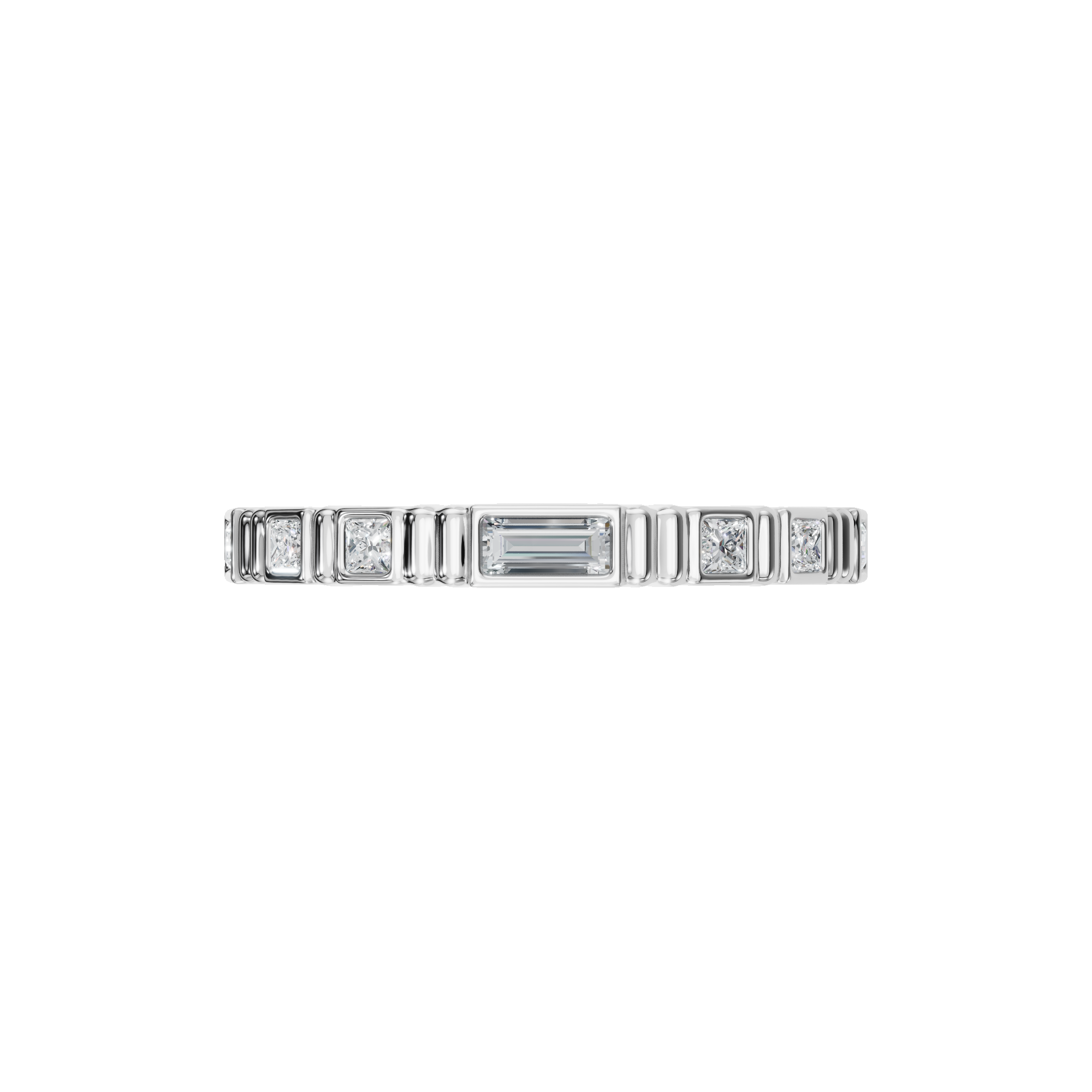 MULTI-SHAPE BEZEL WEDDING BAND
