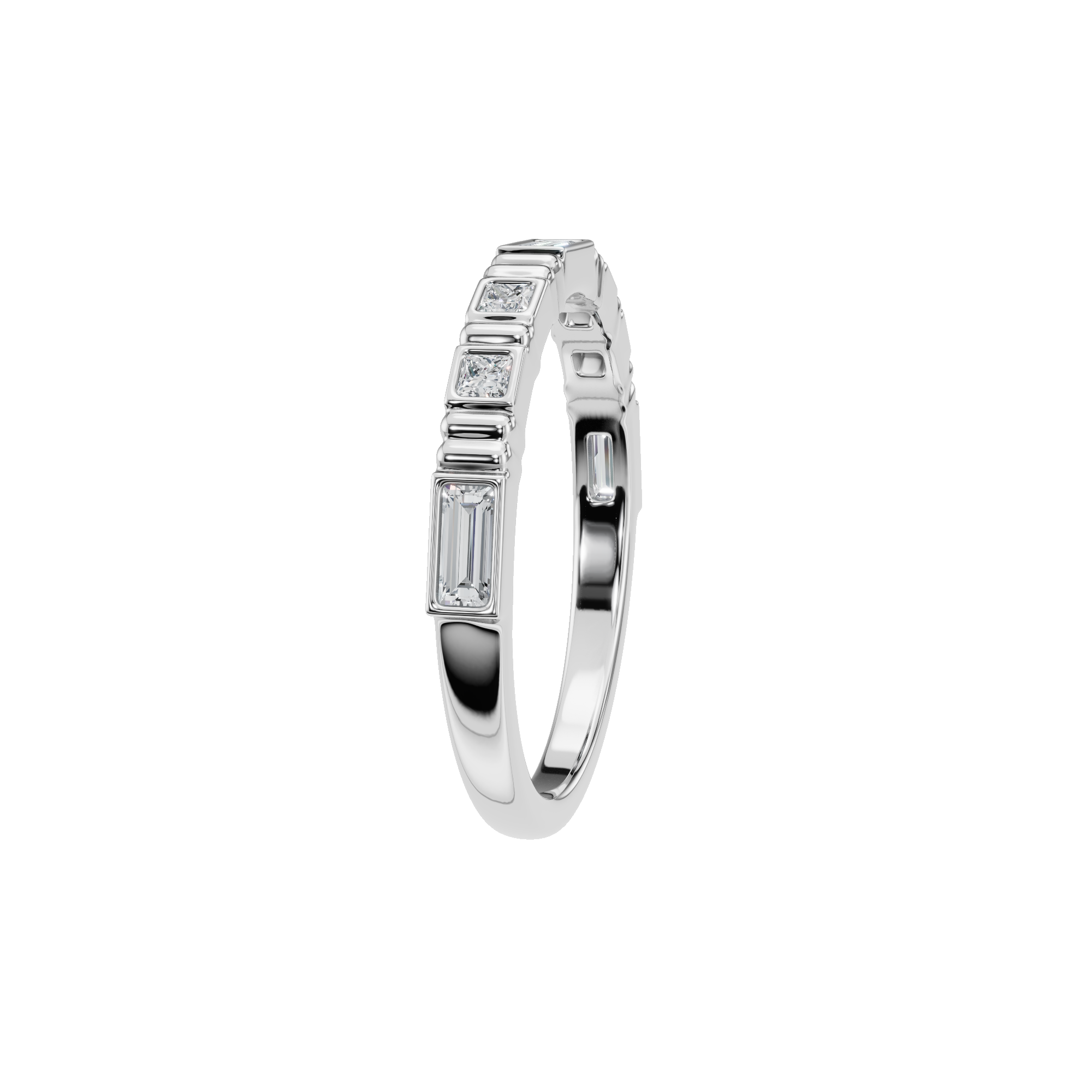 MULTI-SHAPE BEZEL WEDDING BAND