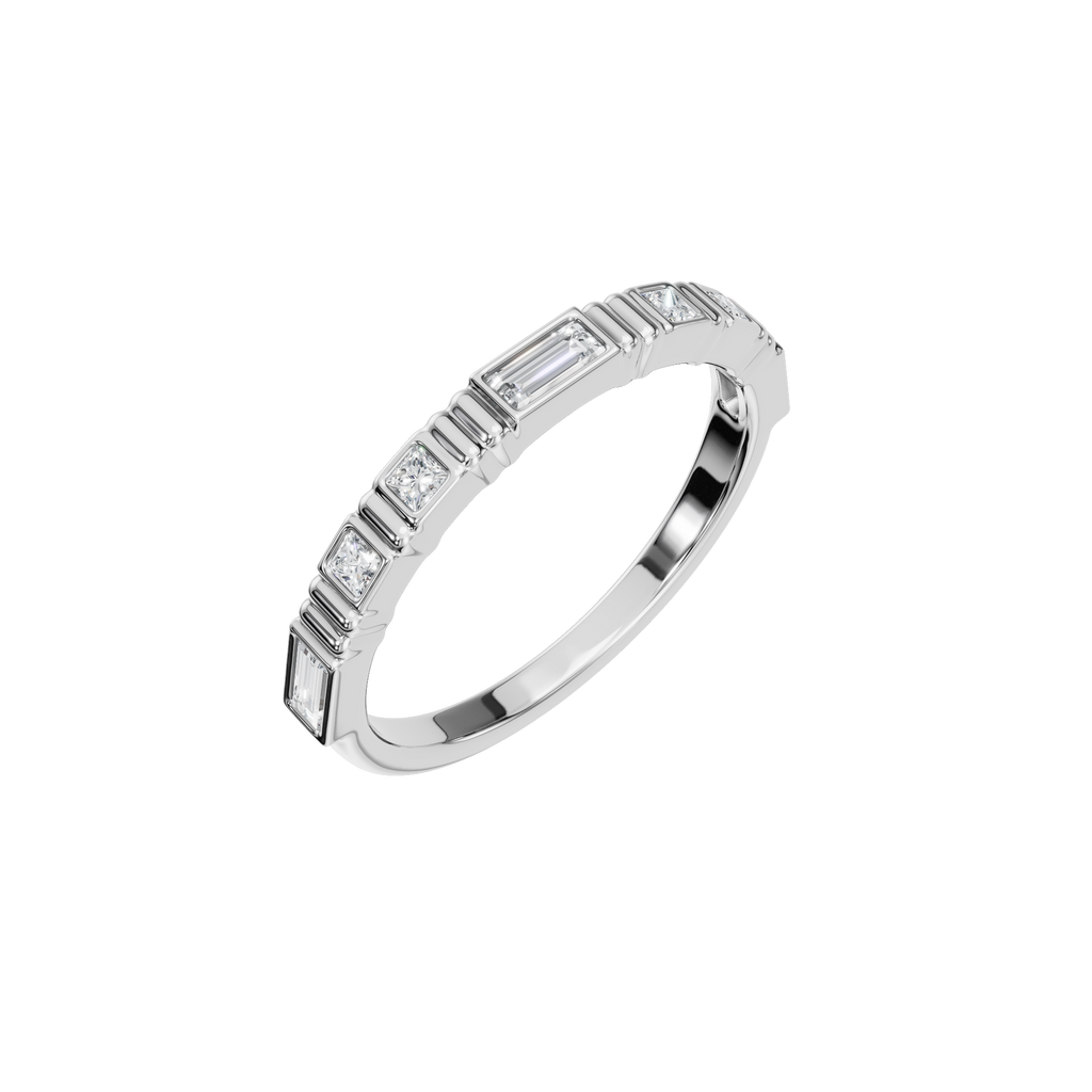 MULTI-SHAPE BEZEL WEDDING BAND