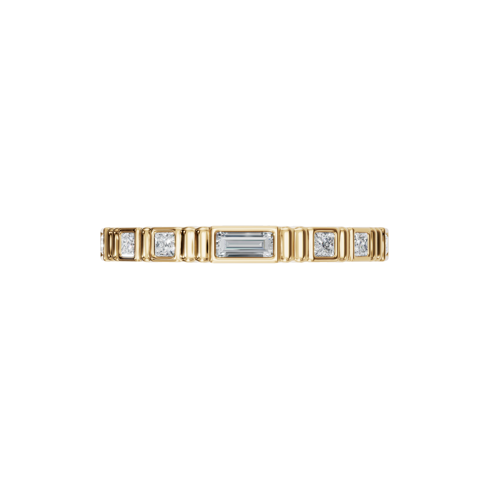 MULTI-SHAPE BEZEL WEDDING BAND - M&D Signature Jewels