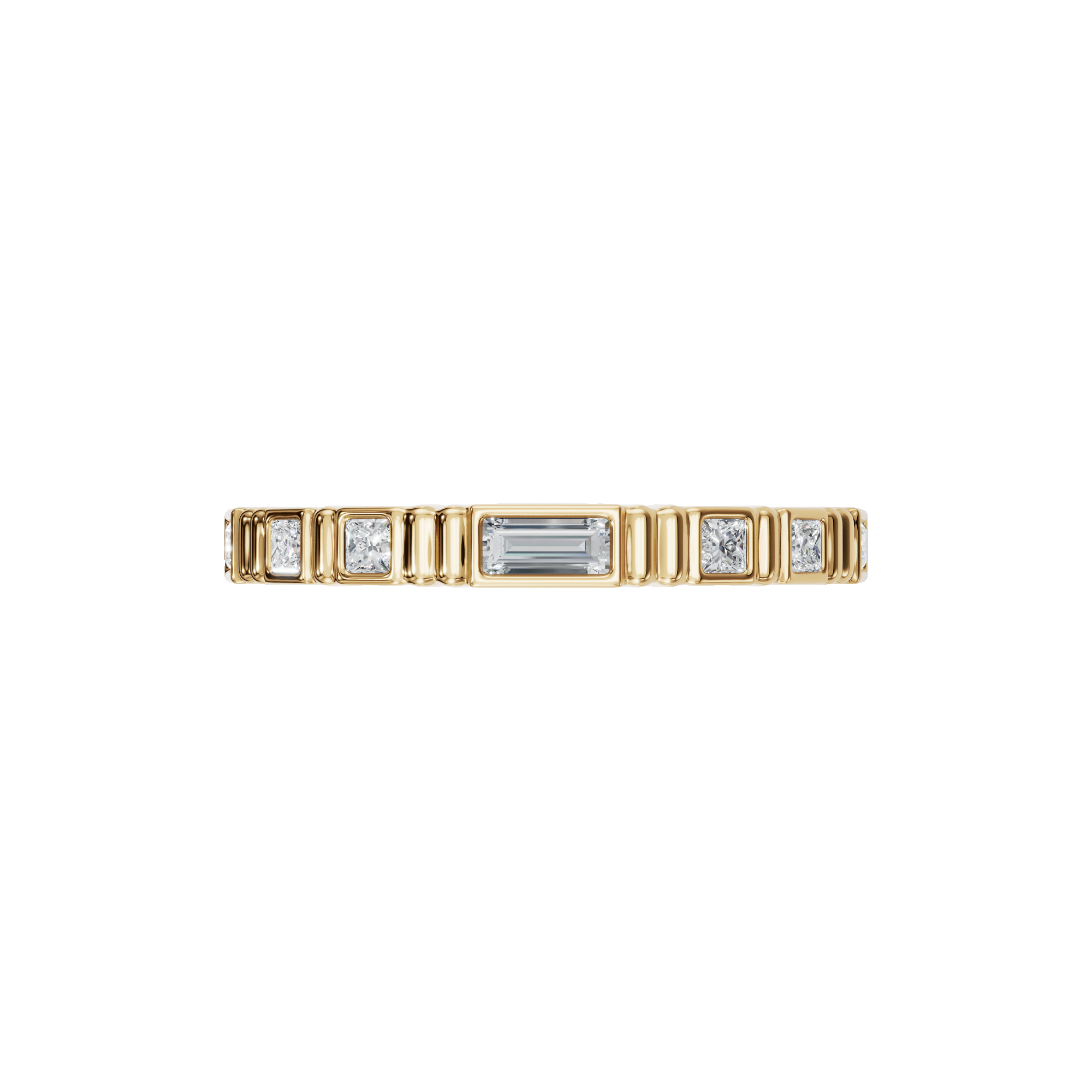MULTI-SHAPE BEZEL WEDDING BAND
