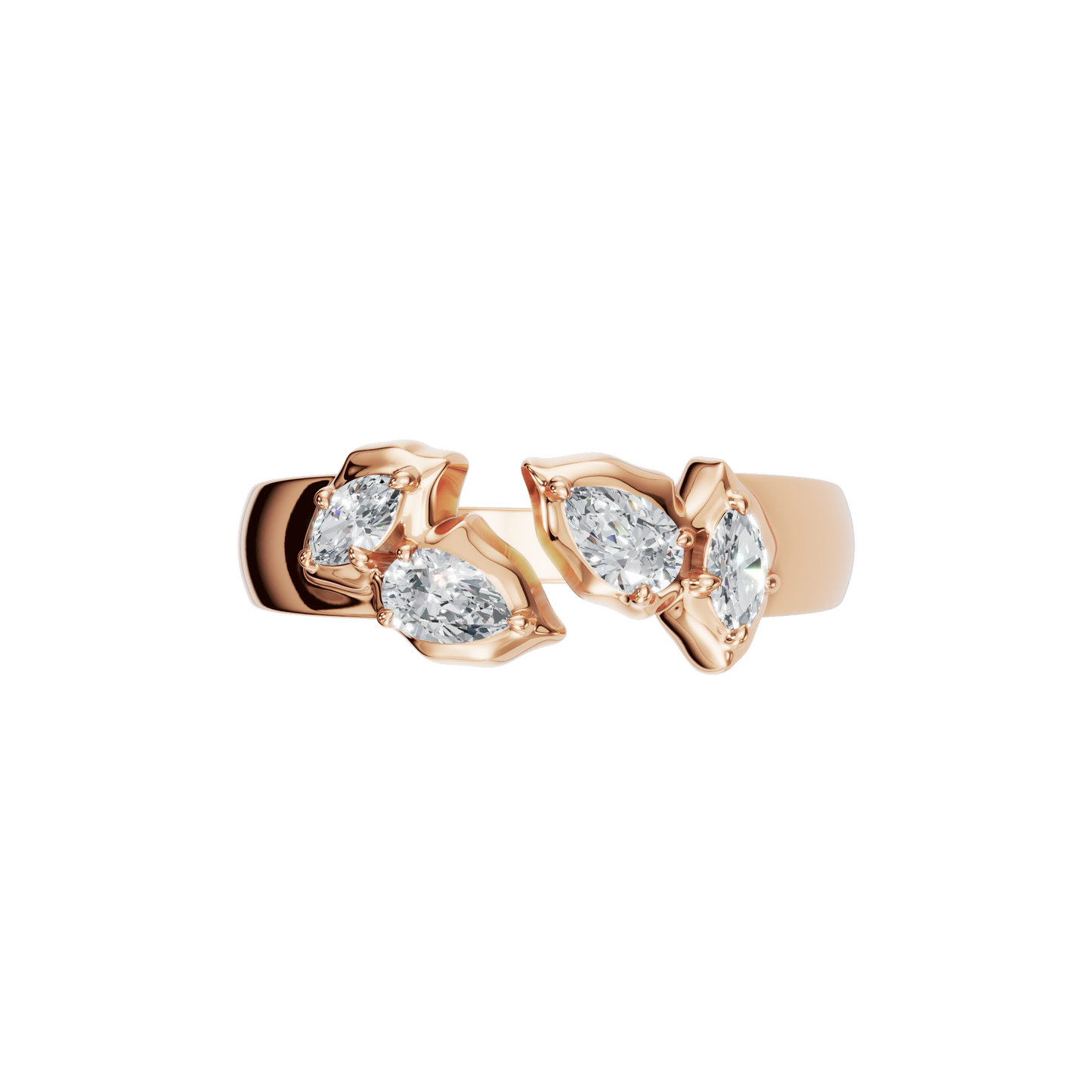 PEAR MARQUISE VINTAGE WEDDING RING - M&D Signature Jewels