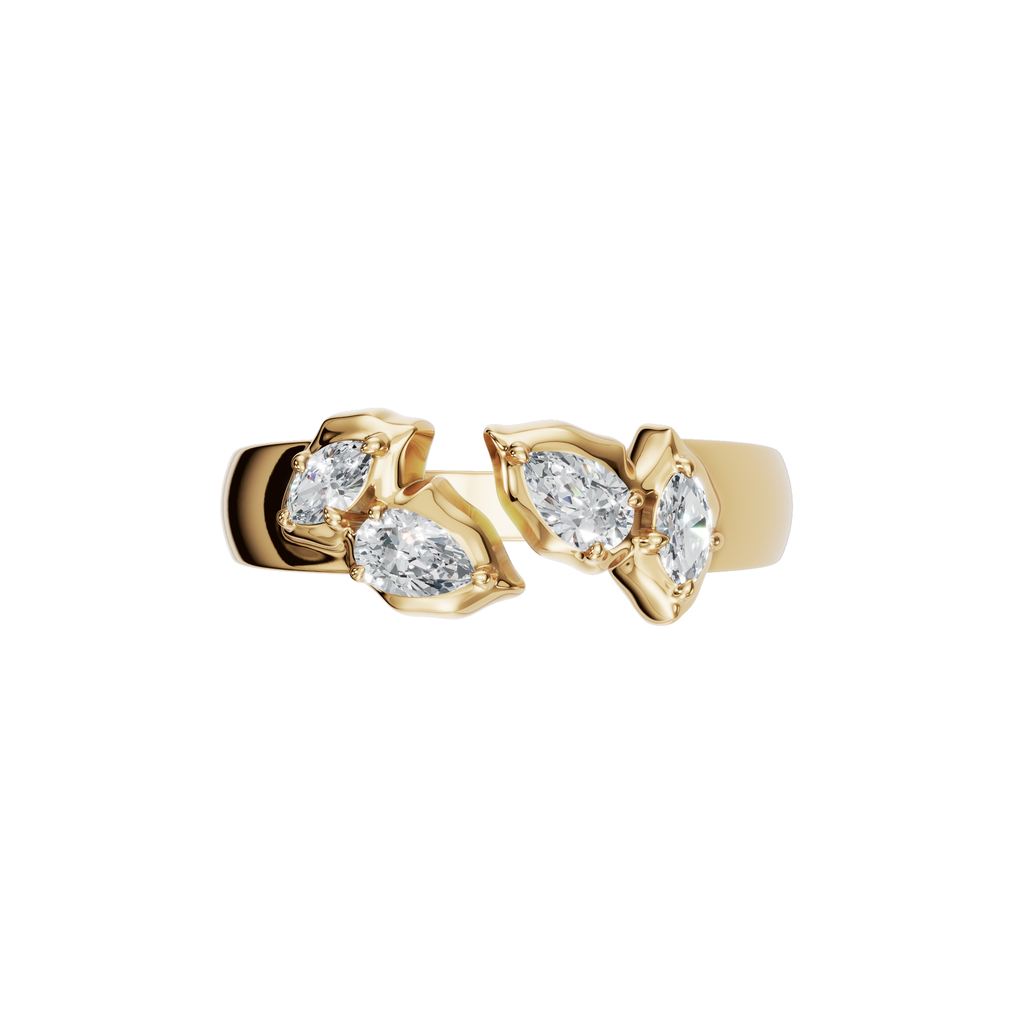 PEAR MARQUISE VINTAGE WEDDING RING