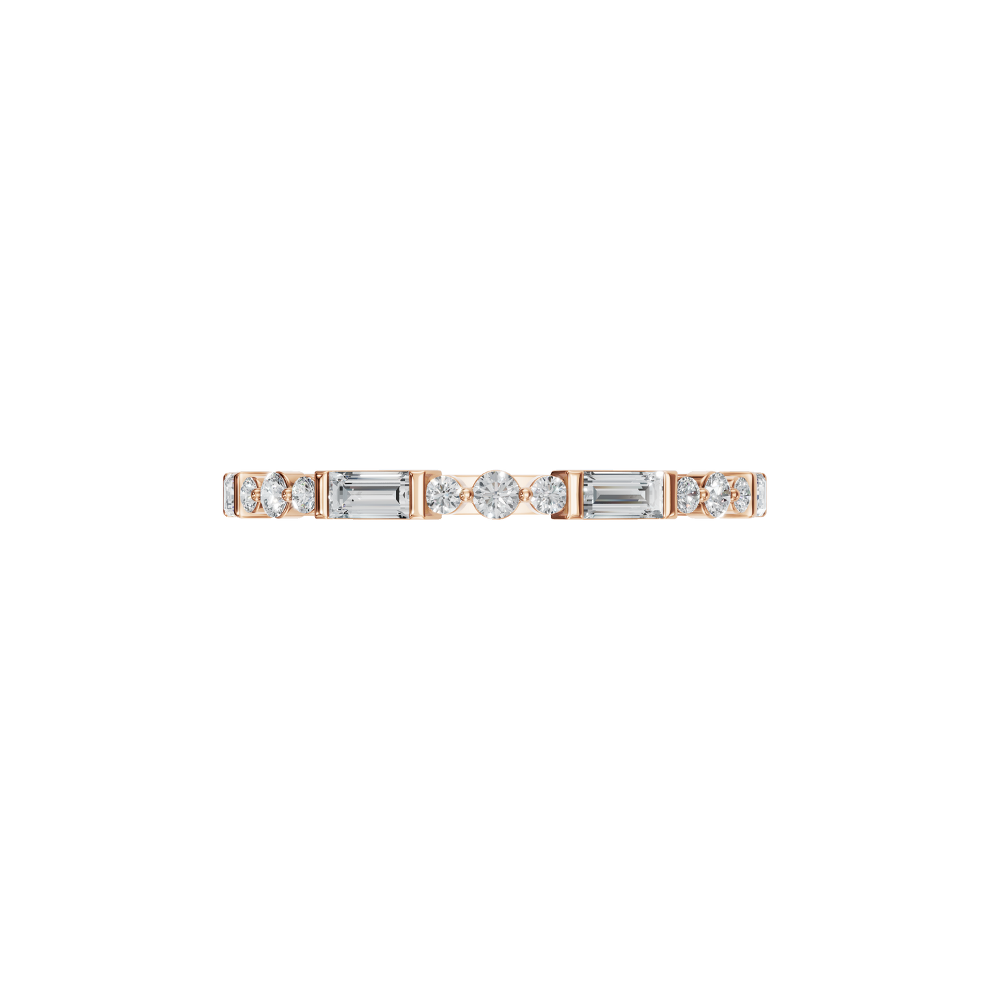 BAGUETTE ROUND ETERNITY WEDDING BAND - M&D Signature Jewels