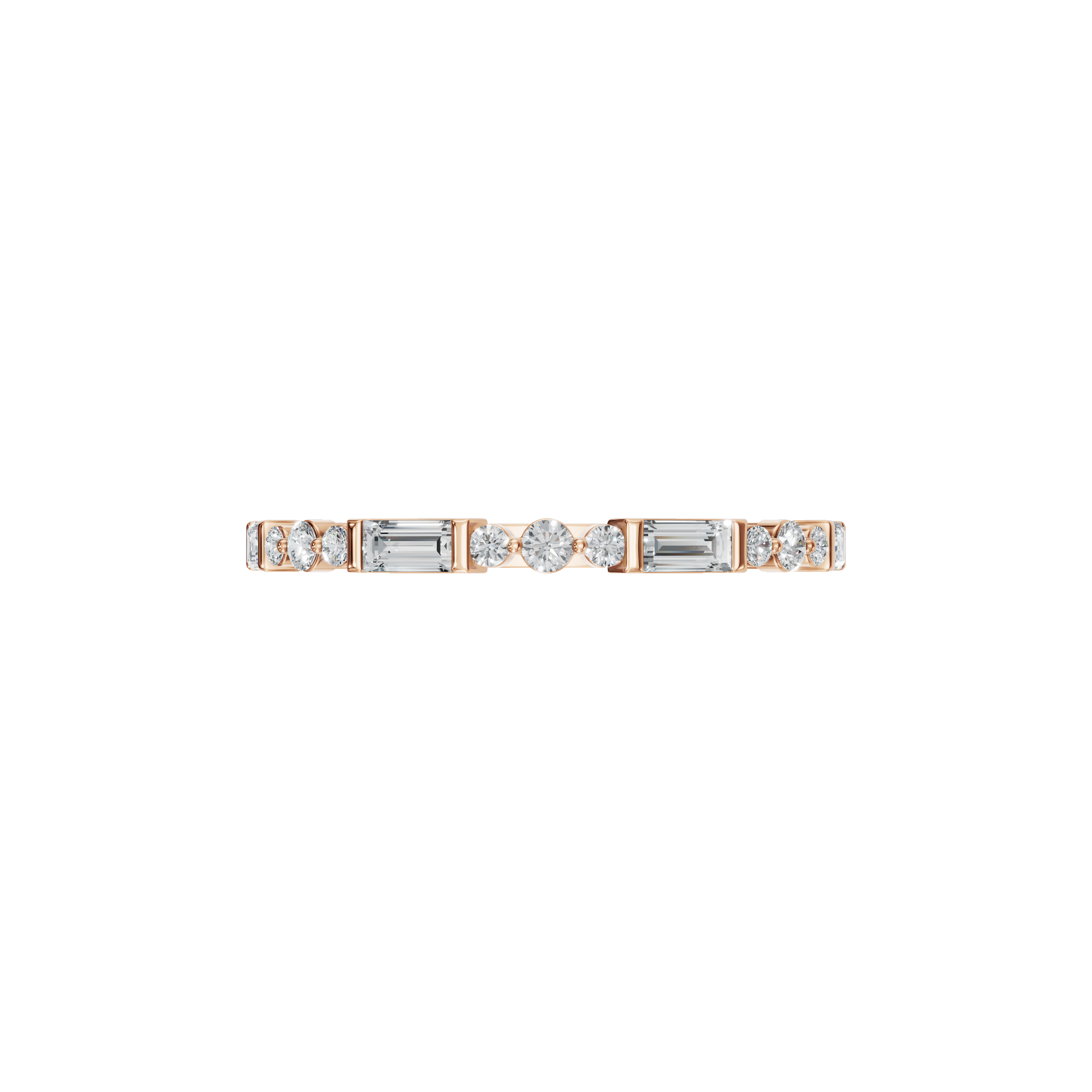 BAGUETTE ROUND ETERNITY WEDDING BAND - M&D Signature Jewels