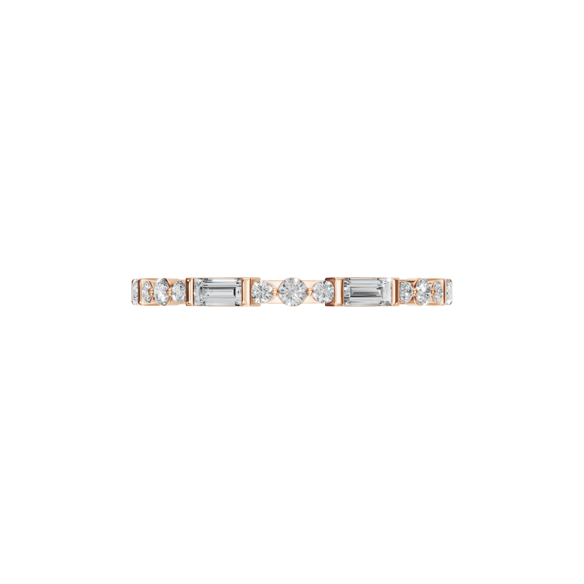 BAGUETTE ROUND ETERNITY WEDDING BAND
