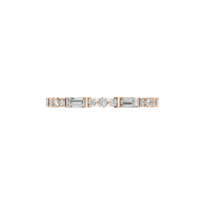 BAGUETTE ROUND ETERNITY WEDDING BAND - M&D Signature Jewels