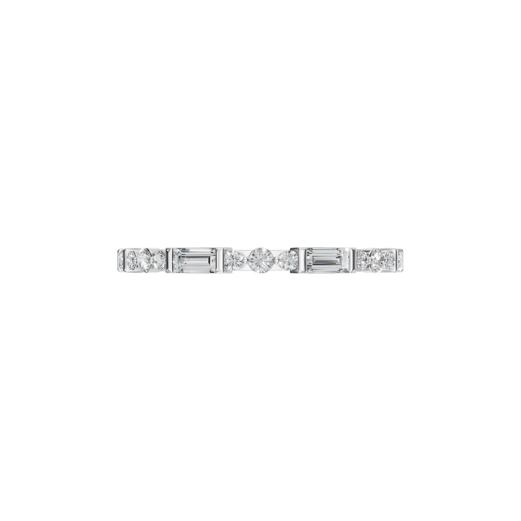 BAGUETTE ROUND ETERNITY WEDDING BAND