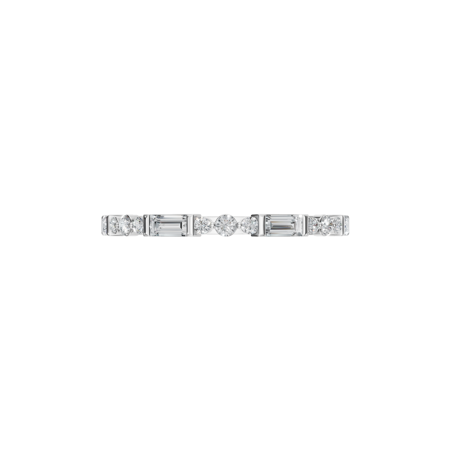 BAGUETTE ROUND ETERNITY WEDDING BAND - M&D Signature Jewels