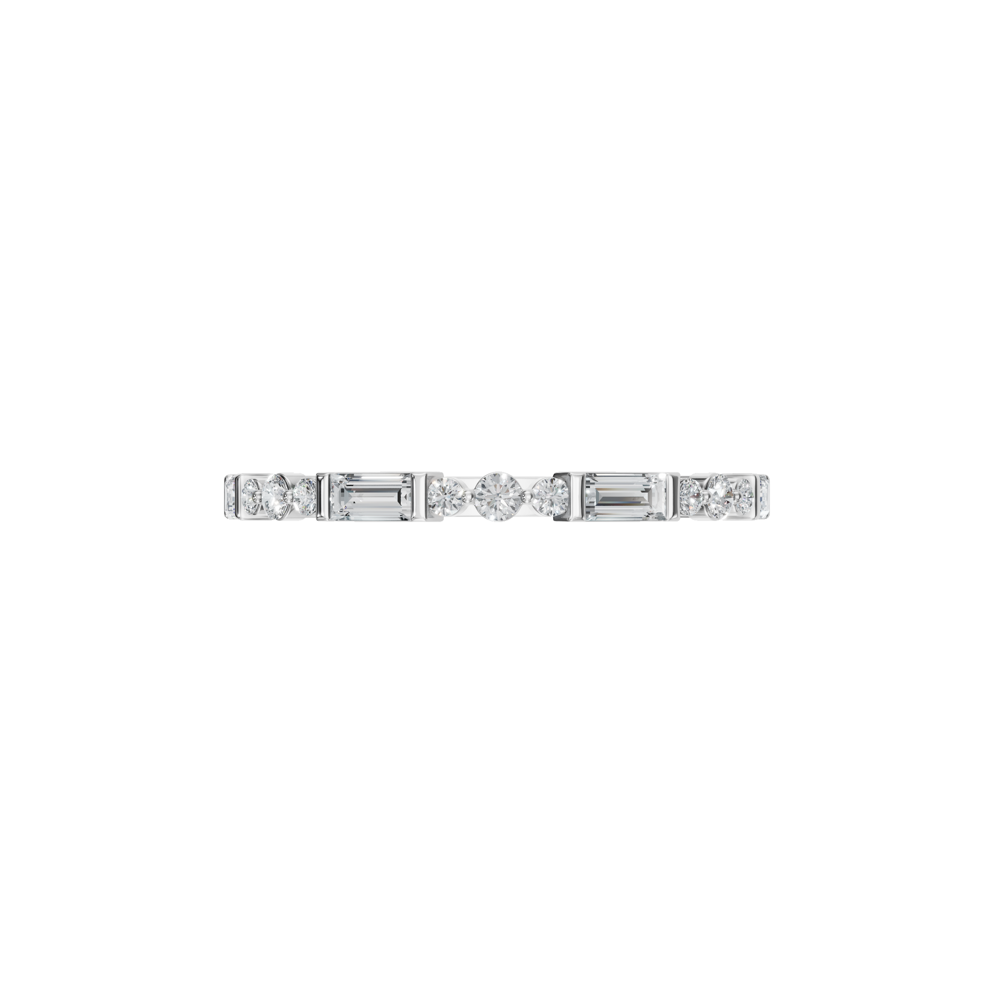BAGUETTE ROUND ETERNITY WEDDING BAND - M&D Signature Jewels