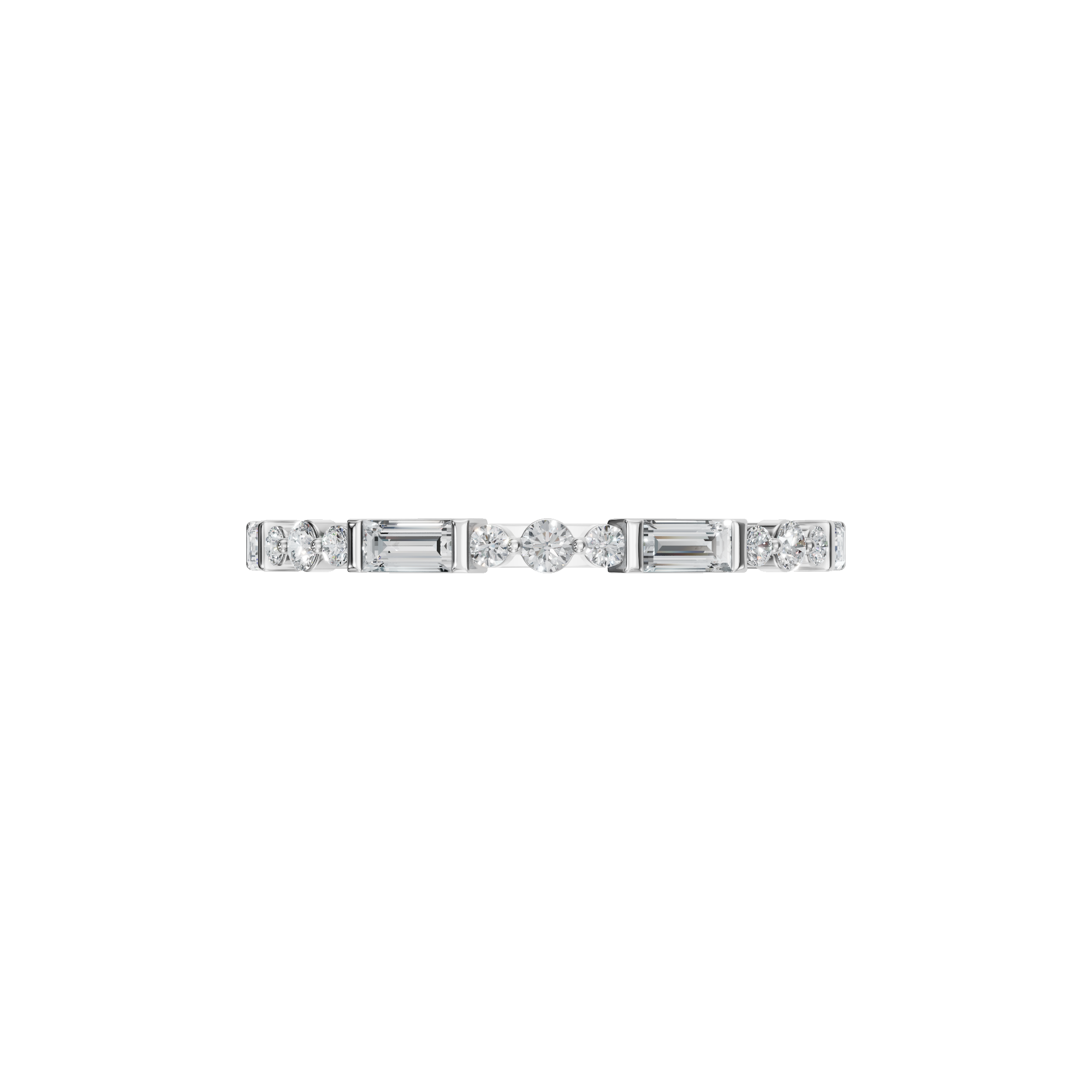 BAGUETTE ROUND ETERNITY WEDDING BAND