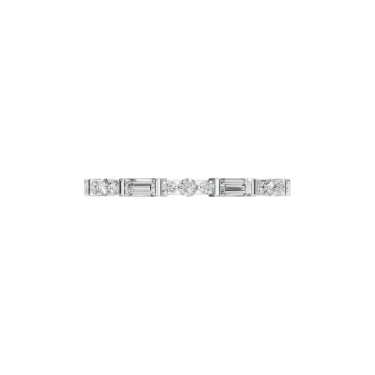 BAGUETTE ROUND ETERNITY WEDDING BAND
