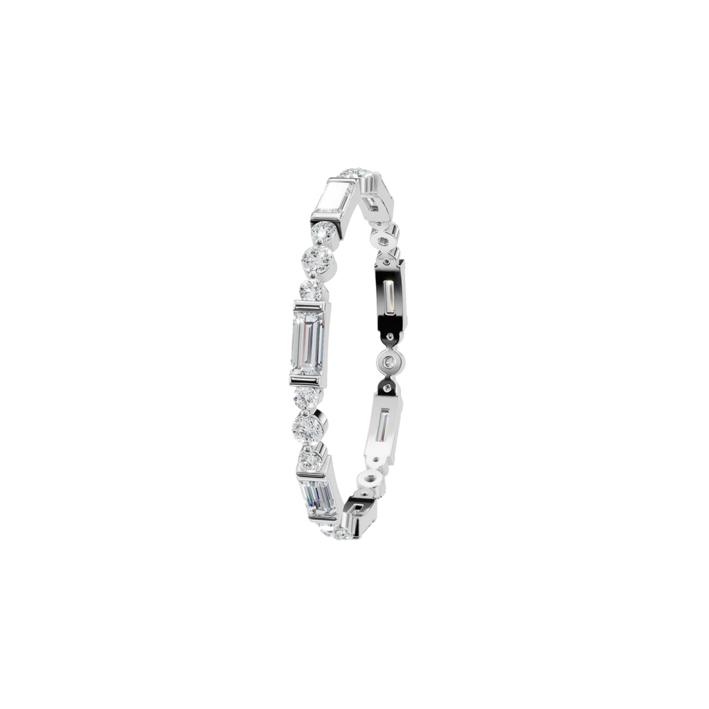 BAGUETTE ROUND ETERNITY WEDDING BAND